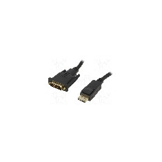 Cablu DisplayPort - DVI, DisplayPort mufa, DVI-D (24+1) mufa, 5m, negru, Goobay - 51963