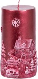 Lumanare decorativa de Craciun MagicHome, rosie, 7x12,5 cm, model 3D