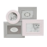 Cumpara ieftin Colaj foto Pink Grey 45 x 34 cm din rasina si sticla, Inart