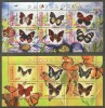 Brazzaville Congo 2013 Butterflies Papillons 2 perf.sheetlets MNH DA.140, Nestampilat