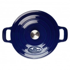 Cratita fonta emailata antiaderenta cu capac 26cm Blue Handy KitchenServ