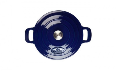 Cratita fonta emailata antiaderenta cu capac 26cm Blue Handy KitchenServ foto