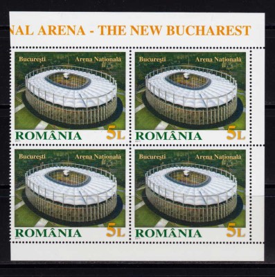 RO 2011 ,LP 1915 ,&amp;quot;Bucuresti- Arena Nationala&amp;quot; , bloc de 4 marci , MNH foto