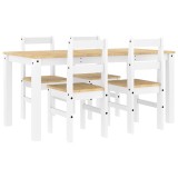 Cumpara ieftin Set de sufragerie din 5 piese Panama din lemn masiv de pin alb