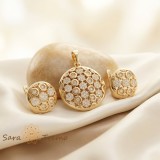 Cumpara ieftin Set Mozaicul Regal , Set bijuterii placat cu aur 14K cu cristale zirconia