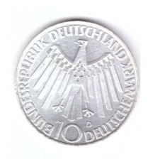 Moneda Germania 10 mark/marci 1972 D In Minchen, stare foarte buna, cu luciu