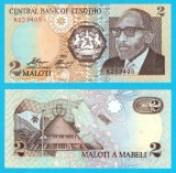 Lesotho (pick 9) 2 Maloti 1989 UNC; Moshoeshoe II
