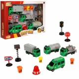 Set de joaca cu vehicule, Maxx Wheels, City Sanitation, Verde