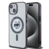 Husa MagSafe pentru Apple iPhone 15 Plus, Karl Lagerfeld, IML Choupette&#039;s Head, Transparenta