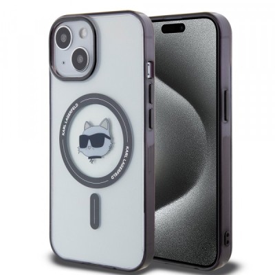 Husa MagSafe pentru Apple iPhone 15 Plus, Karl Lagerfeld, IML Choupette&amp;#039;s Head, Transparenta foto