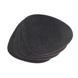 Set 4 buc suporti pahare de masa, din piele regenerata de culoare neagra, 11x12