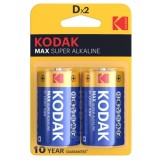 Kodak-Max Baterie Alcalină D LR20, 2 Bucăți