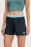 Dynafit pantaloni scurți outdoor Alpine culoarea bleumarin, cu imprimeu, high waist, 08.0000071646