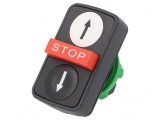 Comutator Triplu 22mm Alb/Roșu/Negru