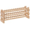 HOMCOM Suport Sticle Vin Lemn Pin, 8 Etajere, Capacitate 96 Sticle, 114x28x42.5 cm, Culoare Lemn