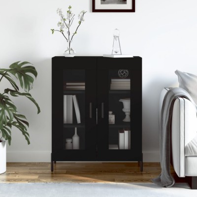 vidaXL Dulap, negru, 69,5x34x90 cm, lemn compozit foto