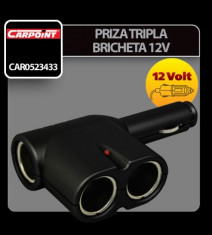 Priza tripla bricheta 12V - PTB560 foto