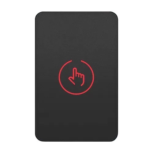 Buton de iesire Touch, plastic negru, montaj aparent, 12-24 Vcc, NO-NC-COM, LED, 86 x 55 mm CSB-86-P2