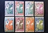 Guiana Franceză 1929&ndash;1940 - Set 8 Timbre Definite Bicolore &bdquo;Arcașul Amerindian Galibi / Archer Galibi&rdquo; -CLF1