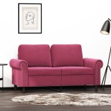 Gossi canapea cu 2 locuri, rosu vin, 120 cm, catifea