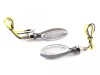Set Semnalizari Moto LED Revo, Ovale Carbon, Brat Scurt, Omologate E4
