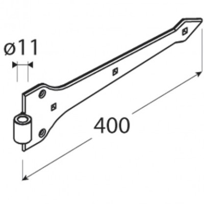 Balama poarta tip curea ZAP negru 400x4 mm foto