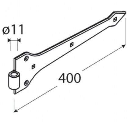 Balama poarta tip curea ZAP negru 400x4 mm