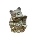 Statuieta pisica Maneki Neko cu mantre si wu lou, Feng Shui, 9.3 cm