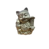 Statuieta pisica Maneki Neko cu mantre si wu lou, Feng Shui, 9.3 cm