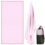 Prosop de plaja cu uscare de rapida, husa de transport, 40x80cm, roz Household NewTrend