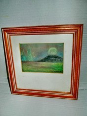 4323-I- COX D98-Tablou modern-Acuarela- Tehnica mixta.