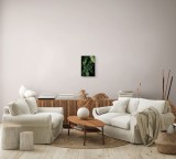 Tablou Canvas, "Frumusețea misterului vegetal luxuriant", Frunze, Verde, Monstera, Textură, Umbre, Natură, Luxuriant, Exotic, Organic, Vegetație, 26 x