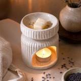 Suport din Ceramică pentru Ulei Parfumat, Ecru, &Oslash;6,5x7,5cm, CMCLASS