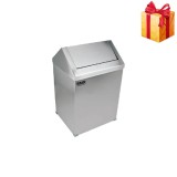 Cos de gunoi cu capac batant, din inox, 80 litri