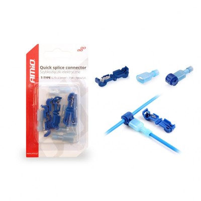 Cuplaje electrice pentru imbinari rapide de tip-t 0,75 - 2,5mm2, 15a, 5buc blister foto