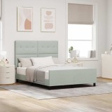 VidaXL Cadru de pat cu headboard Gri deschis 140 x 200 cm Catifea