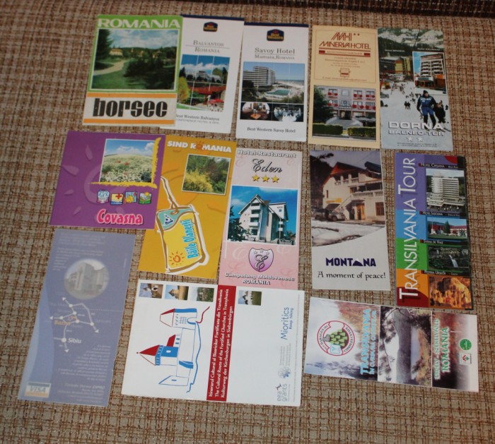 lot 11 pliante reclame noi hoteluri statiuni transilvania bazna covasna mamaia vatra dornei