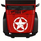 Sticker autoadeziv pentru vehicule Off Road, model &quot;Rusted Army Star&quot;, dimensiune 50 x 50 cm, culoare Alba, AVEX