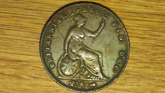 Marea Britanie -moneda de colectie rara- 1 large penny 1854 - Victoria - ⌀ 34 mm