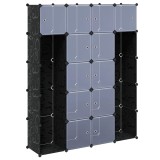 Cumpara ieftin Dulap modular 14 compartimente alb si negru 37 x 146 x 180,5 cm