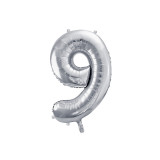 Cumpara ieftin Balon Folie Cifra 9 Argintiu, 86 cm, Partydeco