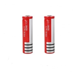 Set 2 acumulatori (baterii reincarcabile) Li-ion, 6800 mAh, 3.7 V, GH 18650 rosu