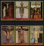 Timbre Ajman 1972: Arta, Sculpturi, Crucifixe - Serie Completa! Emisiune Rara din Emiratele Arabe Unite