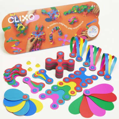 Clixo&amp;reg; joc magnetic de construit - Super Curcubeu (60 piese) foto