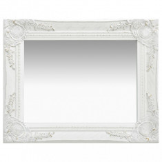 Oglinda de perete in stil baroc, alb, 50 x 40 cm foto