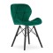 Scaun stil scandinav, Artool, Lago Velvet, catifea, lemn, verde si negru, 47x52x73.5 cm GartenVIP DiyLine