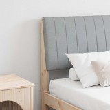 vidaXL Tăblie tapițată Gri deschis 150 cm Lemn de pin masiv 879389