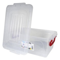 Cutie Alimente STERK, 2.5L, 24x17x9.5 cm, Dreptunghiulara cu Capac si Manere, Plastic Transparent, Cutii din Plastic Depozitare Alimente, Cutie Alimen foto