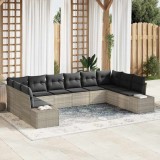 Cumpara ieftin Set de canapele pentru grădină 10 pcs Gri deschis Rattan poli