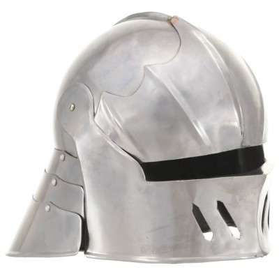 vidaXL Coif cavaler medieval antichizat jocuri pe roluri argintiu oțel 286215 foto